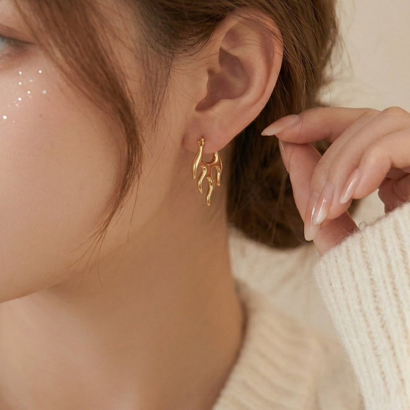 Punk Flame Hoop Earrings