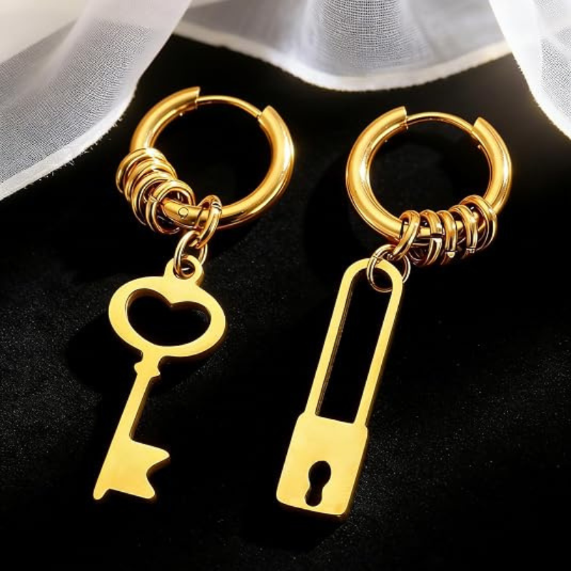 Knot Key Lock Funny Hoop Y2K Punk Earring
