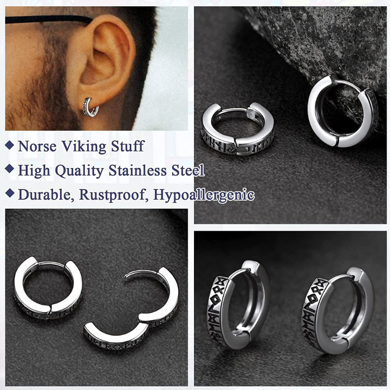 Stainless Steel Viking Hoop Earring
