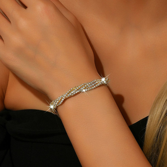 Rhinestone Stretch Twisted Bracelets