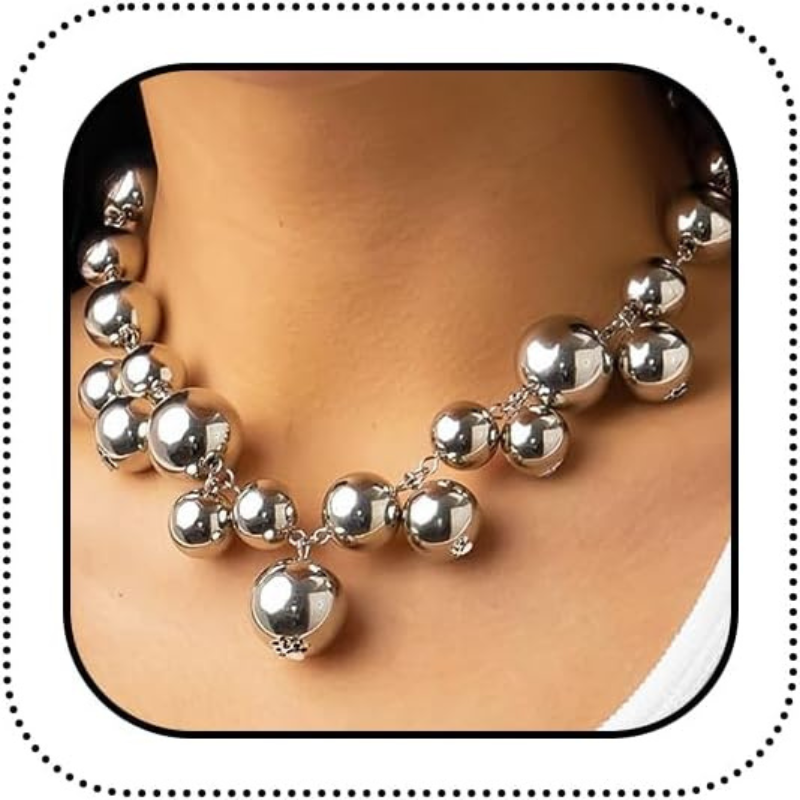 Large Chunky Gold Beads Choker Necklaces