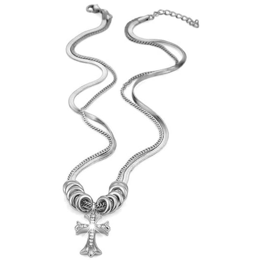 Gothic Punk Cross Pendant Necklace