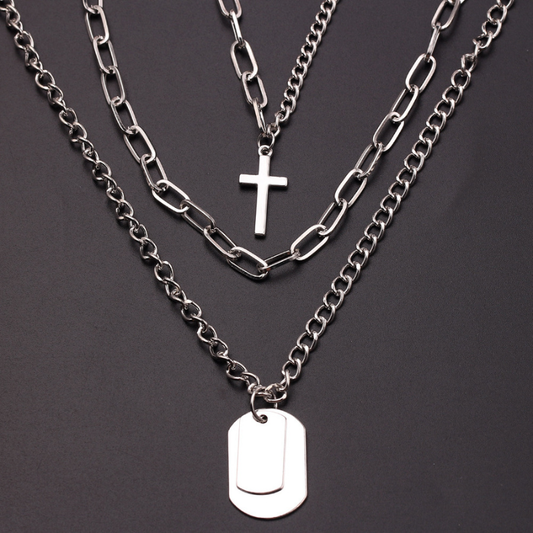 Statement Long Chain Punk Multilayer Choker Necklace