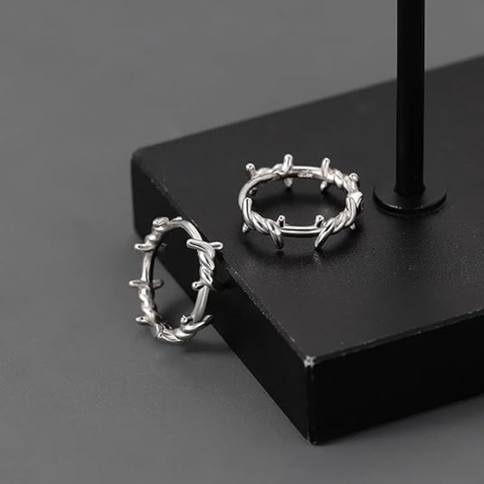 Gothic Twisted Thorn Hoop Earrings