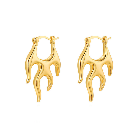 Punk Flame Hoop Earrings