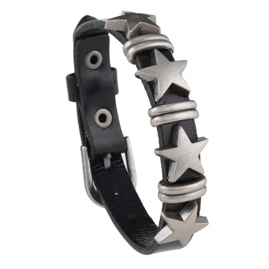 Gothic Rock Bracelets Black Cuff Wristband
