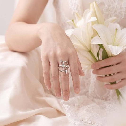 Star Design Knuckle Grunge Ring