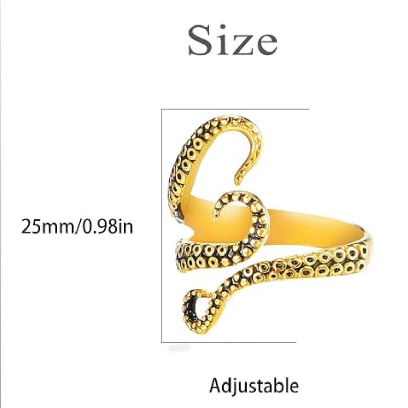 Octopus Tentacle Statement Ring