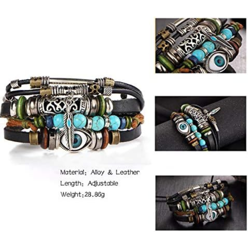 Evil Eye Charms Turquoises Beads Bracelets