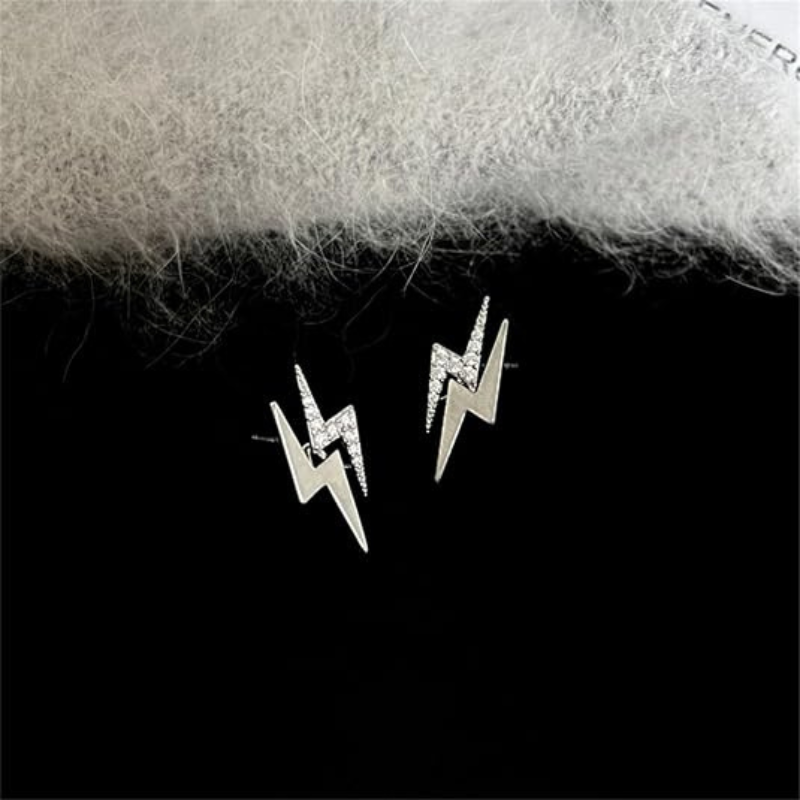 14K Gold Plated Lightning Stud Earrings
