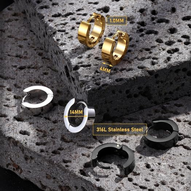 Stainless Steel Unique Small Hoop Earrings