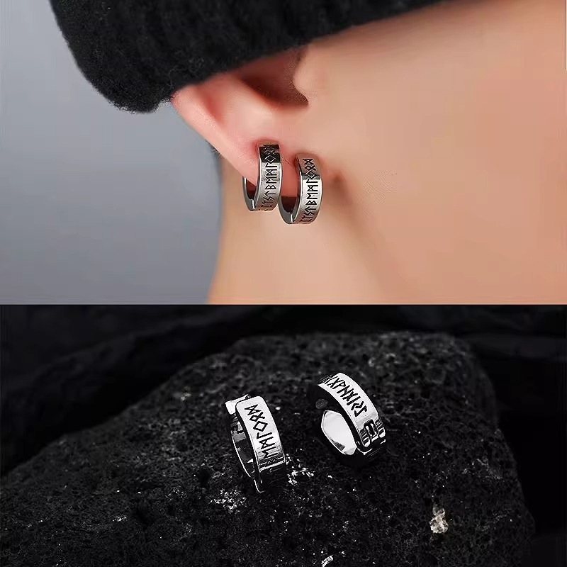 Stainless Steel Viking Hoop Earring