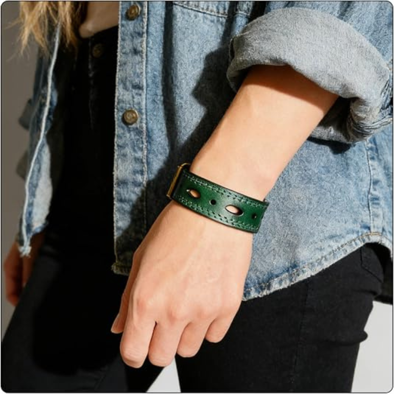 Women’s Punk Leather Cuff Bracelet
