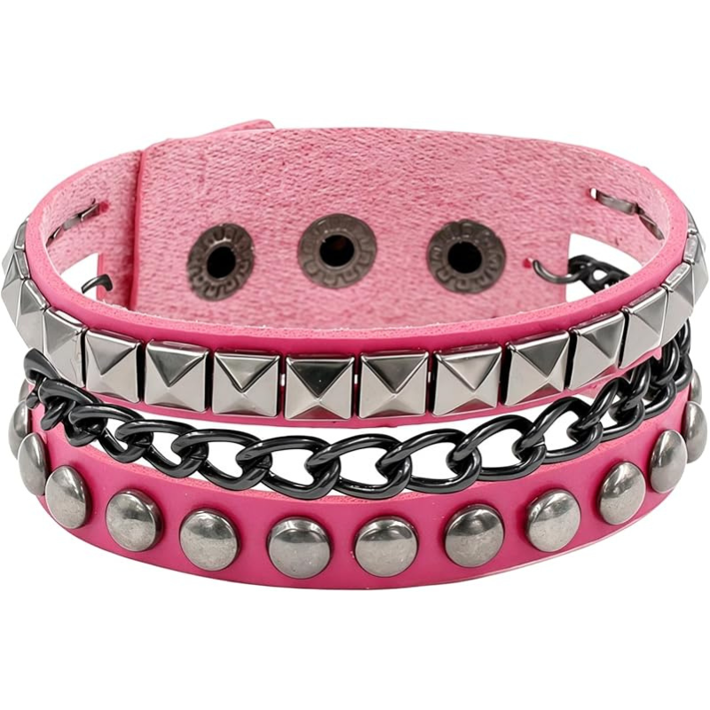 Punk Studded Leather Cuff Bracelet