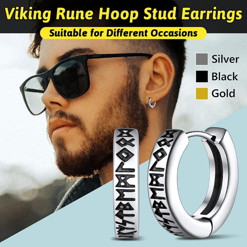 Stainless Steel Viking Hoop Earring