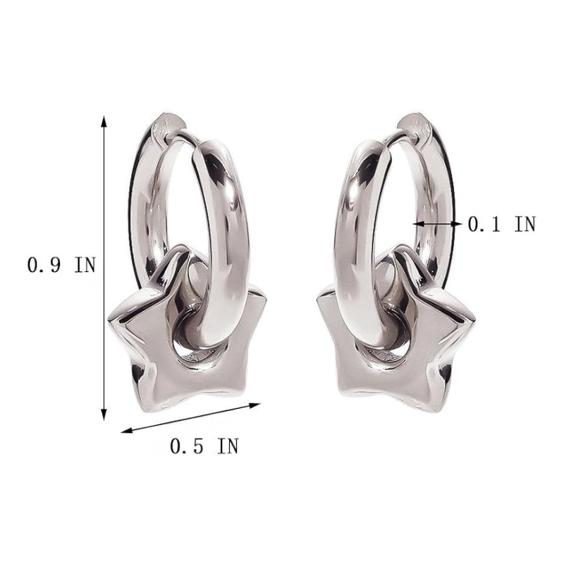 Chunky Star Hoop Earrings