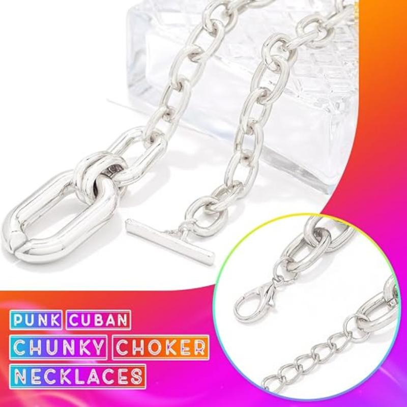 Layered Pendant Chain Punk Thick Necklace