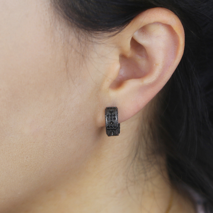 14K Gold Spike Hoop Earrings