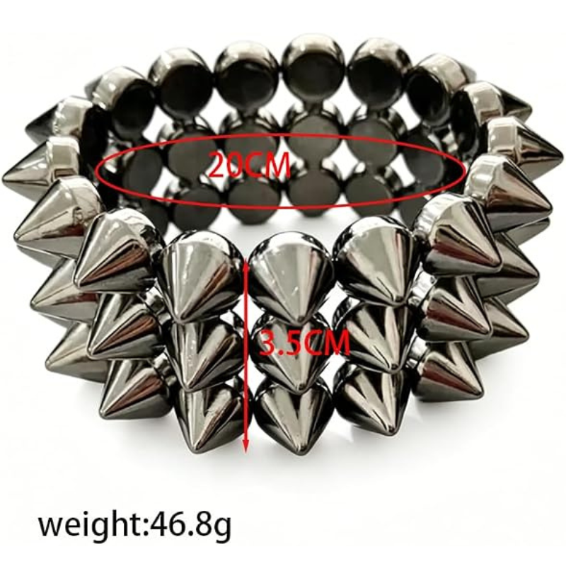Exaggerated Rivet Studed Spike Bracelets