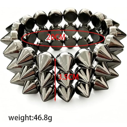 Exaggerated Rivet Studed Spike Bracelets