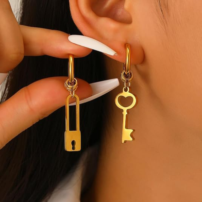 Knot Key Lock Funny Hoop Y2K Punk Earring