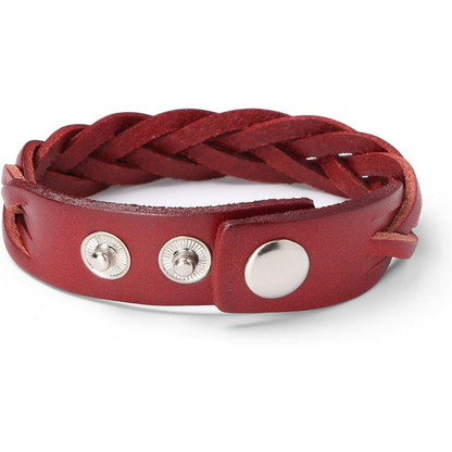 Leather Bracelet Braided Sporty Wide Wristband