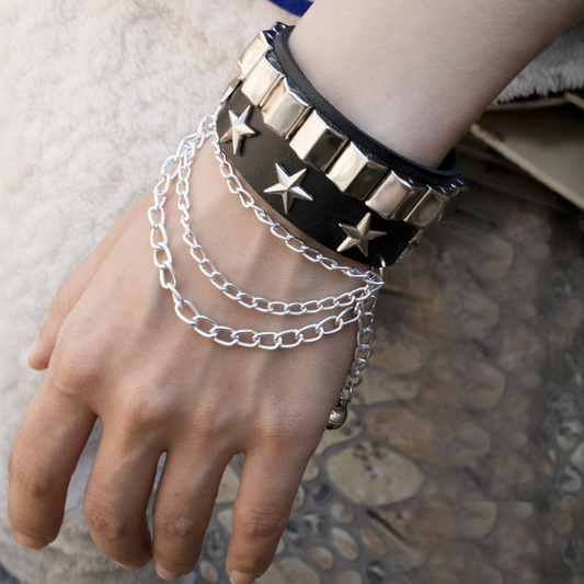 Punk Studded Bracelet for Women Men