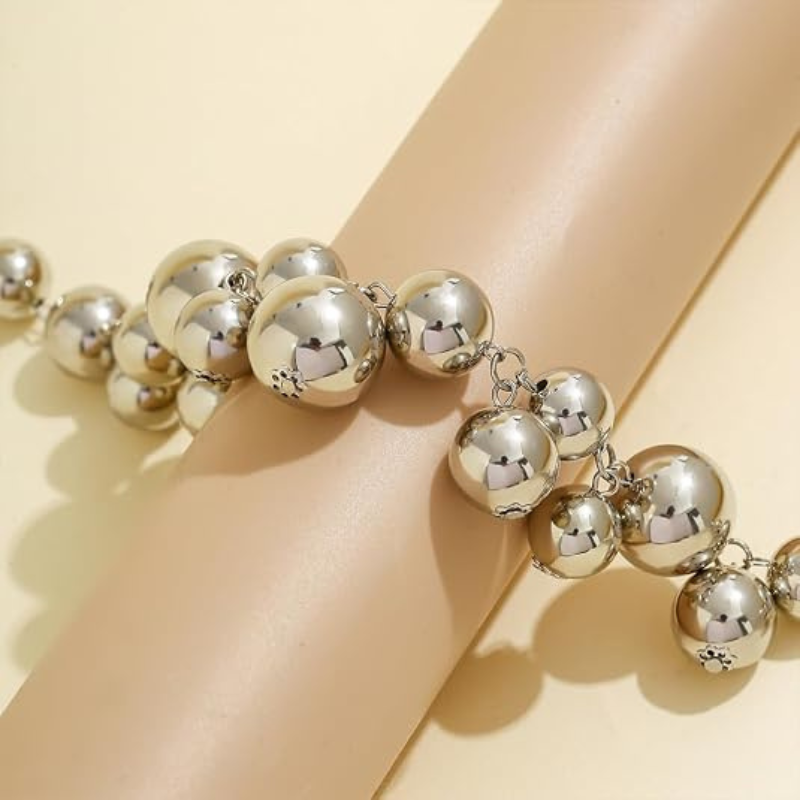 Large Chunky Gold Beads Choker Necklaces
