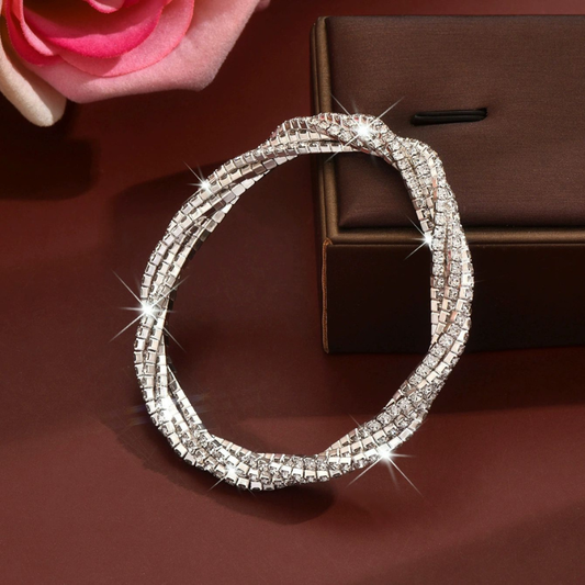 Rhinestone Stretch Twisted Bracelets