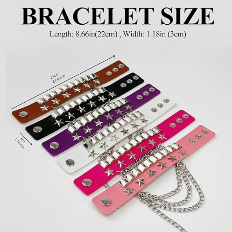 Punk Studded Bracelet for Women Men