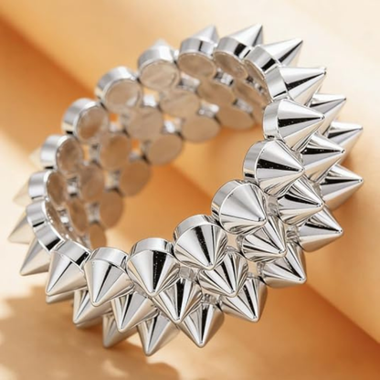 Exaggerated Rivet Studed Spike Bracelets