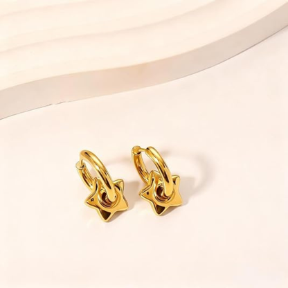 Chunky Star Hoop Earrings