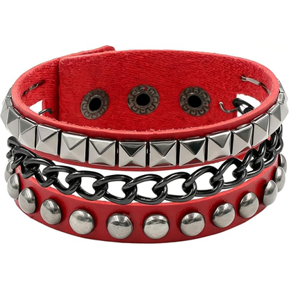 Punk Studded Leather Cuff Bracelet