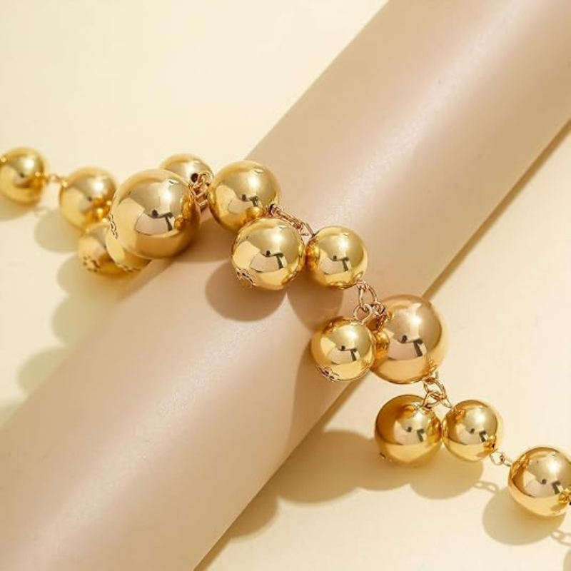 Large Chunky Gold Beads Choker Necklaces