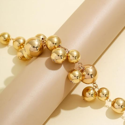 Large Chunky Gold Beads Choker Necklaces