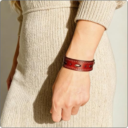 Women’s Punk Leather Cuff Bracelet