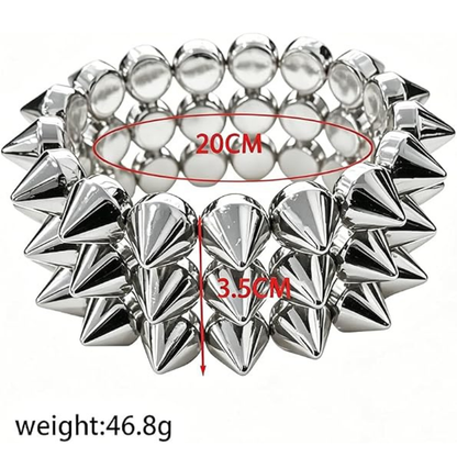 Exaggerated Rivet Studed Spike Bracelets