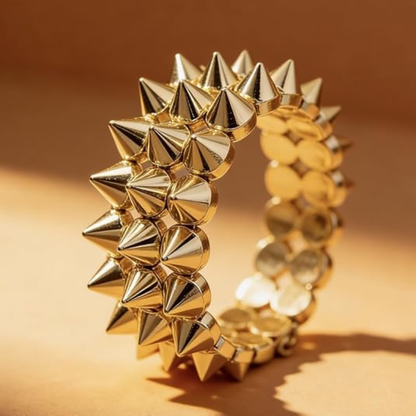 Exaggerated Rivet Studed Spike Bracelets