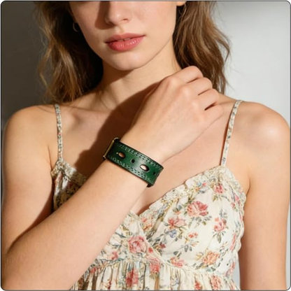 Women’s Punk Leather Cuff Bracelet