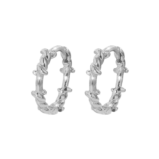 Gothic Twisted Thorn Hoop Earrings