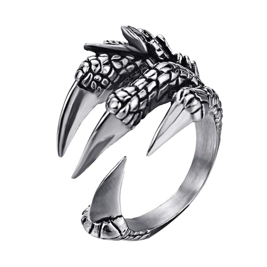 Silver Dragon Claw Adjustable Opening Ring
