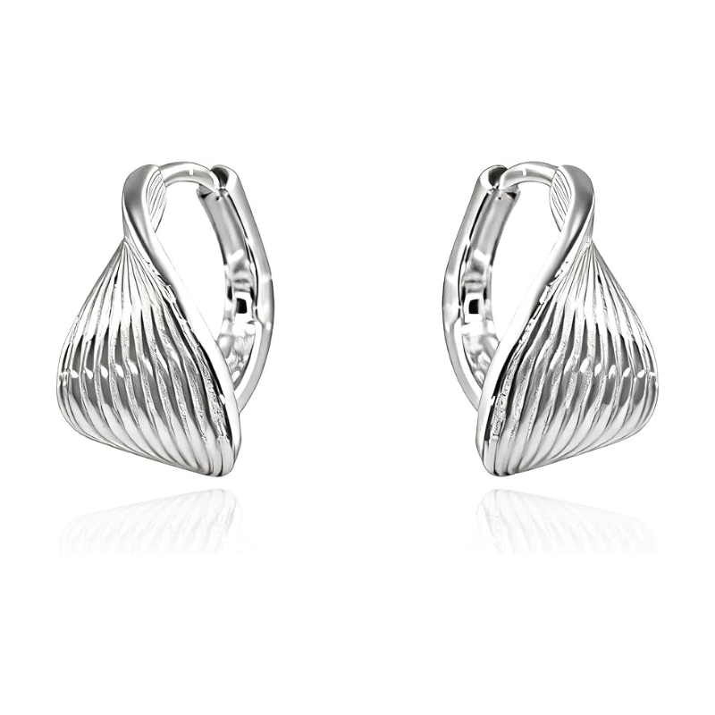 Textured Shell Design Chunky Dangle Earrings