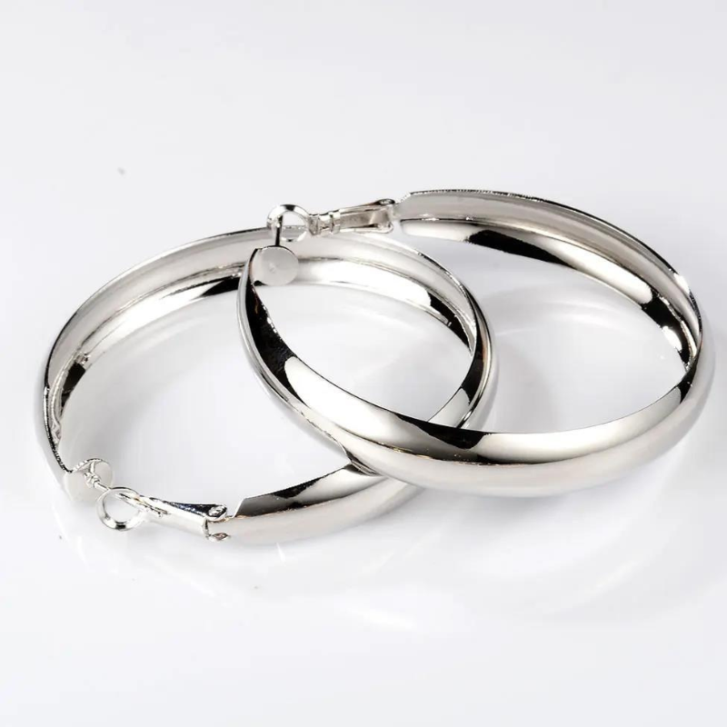 Chunky Gold Silver Hoop Earrings