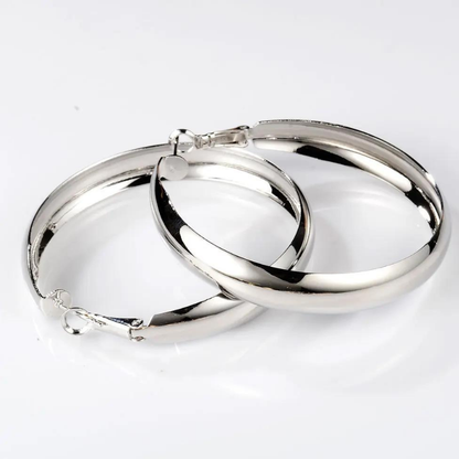 Chunky Gold Silver Hoop Earrings