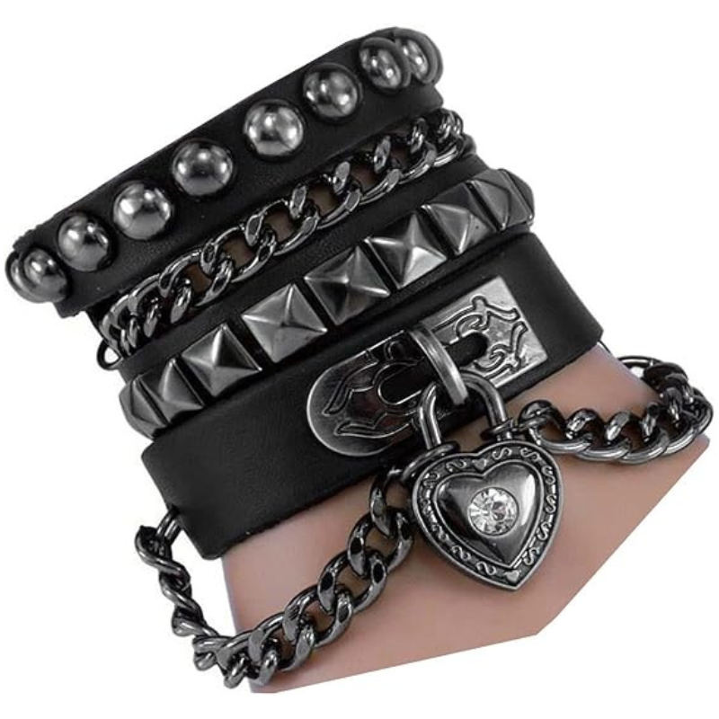 4U Rivet Bracelet Wrist Punk Sports Rock