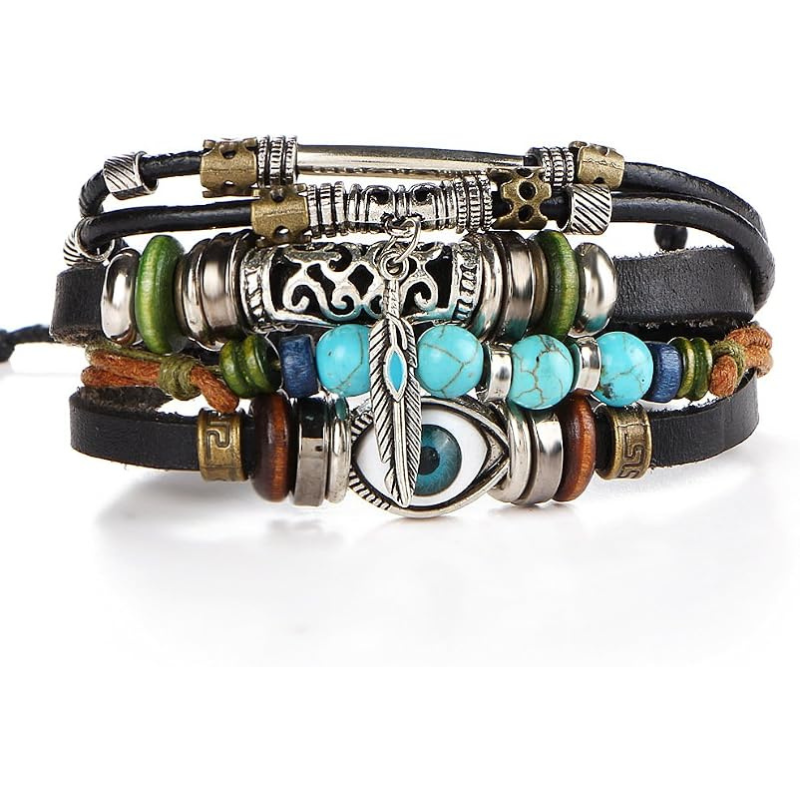 Evil Eye Charms Turquoises Beads Bracelets