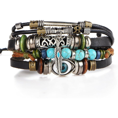 Evil Eye Charms Turquoises Beads Bracelets