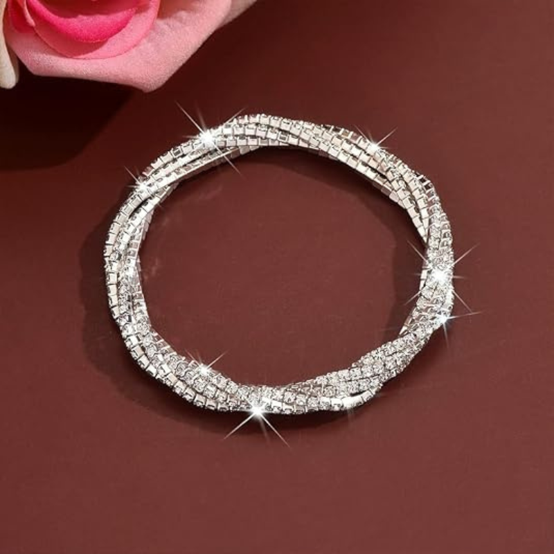 Rhinestone Stretch Twisted Bracelets