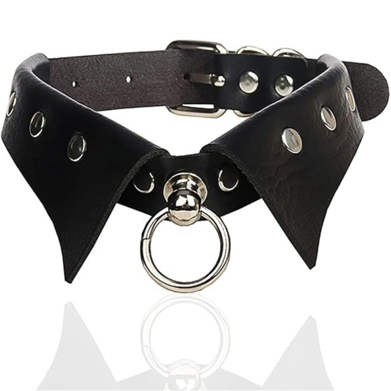 Gothic Leather Choker Necklace
