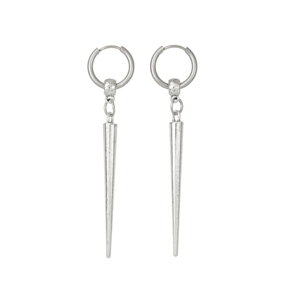 Spike Rivet Dangle Drop Hoop Statement Earrings